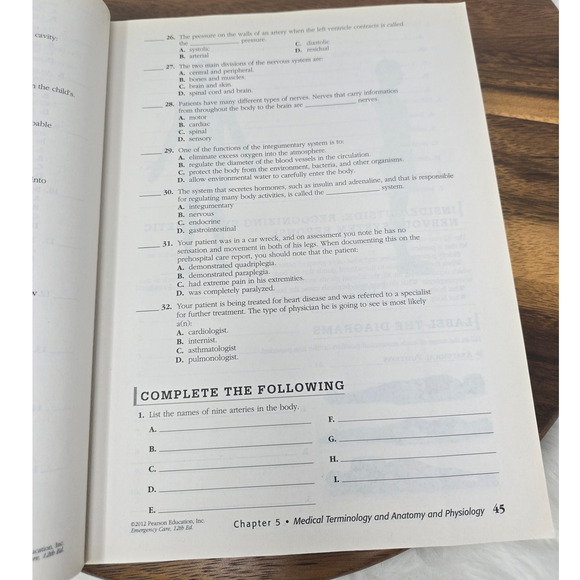 Pearson Limmer O'Keefe Dickinson Emergency Care 12th Edition Work Book - Picture 8 of 10